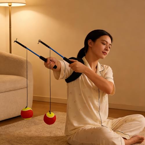Shoulder Reliever Ball System Arm Relief Fitness Equipment | Shoulder Stretch Ball with Rod for Adults Men Women Indoor Outdoor Home Living Room Gym Office Fitness