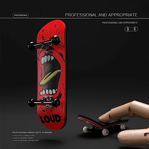 Lently Wood Fingerboards, Mini Fingerboards, 99mmL*29mmW (Big Mouth Cute Dragon) (Punk Clown) - color: Punk Clown