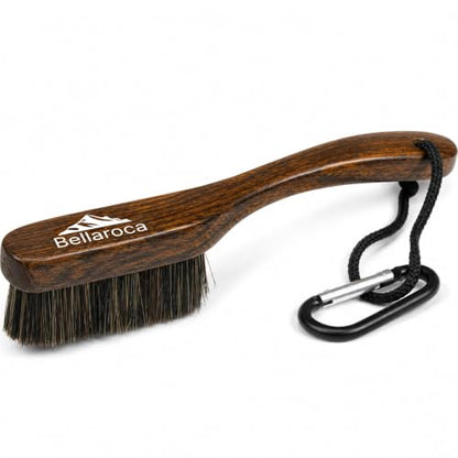 BELLAROCA® Climbing Brush with Rope and Carabiner – Rosewood Handle, Synthetic Bristles, Rock Climbing Brush and Bouldering Brush for Indoor and Outdoor Chalk Removal