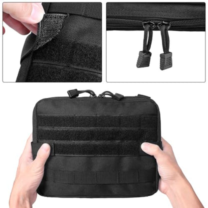 Molle Pouches Tactical Admin EDC Gear Utility Pouch Waist Bags for Small Tool Horizontal Modular Organization - color: 04 Black