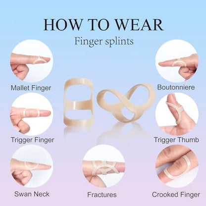 Oval Finger Splint 6 pcs, Finger Splints for Arthritis, Mallet Finger, Trigger Finger Splint, hypermobility(EDS) finger For Thumb/Middle,/Index/Pinky or Ring Finger(size 12,13 each 3pcs) - size: size 12,13 each 3 pcs