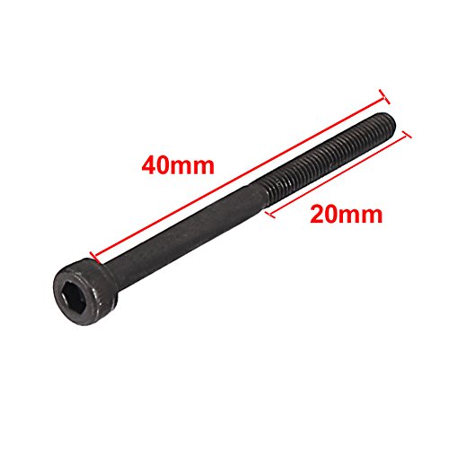 uxcell M3x40mm 12.9 Alloy Steel Hex Socket Screws Partially Threaded Bolt Black 10Pcs - size: M3x40mm