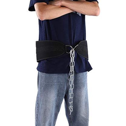 Weighg Belt with Chain, building Dip Belt for Gym, Pull Up with Iron Chain for Strength ing, Ox Cloth Equipment for Men and Women