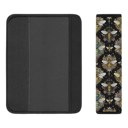 Soft Padded Car Seat Straps Shoulder Pads for Elderly Support, All Vehicles, 1 Pair Bee Daisy Shoulder Protector Anti-Slip Pad - color: Pattern 204