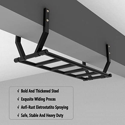 Wall Mounted Pull Up Bars,Home Gym Garage Heavy Duty Fitness Pole Climbing Frame,for beam installation of 20-30 cm,Max load 661lbs