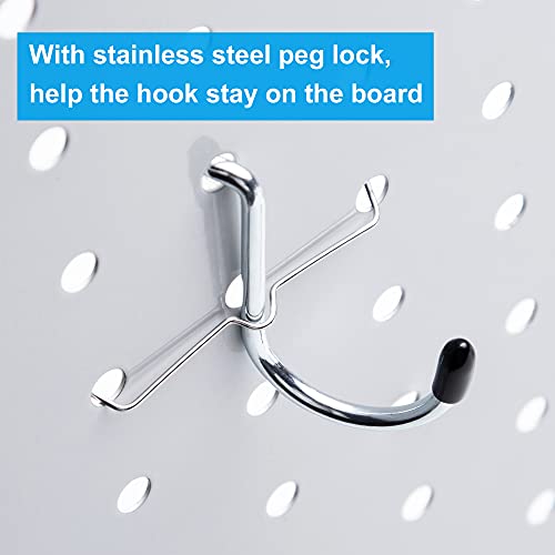 FRIMOONY Pegboard Hooks, with Bins, Peg Locks, for Organizing Various Tools, 131 PCS, 60 of Which are Locks - style: 131PCS