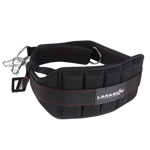 Belt for Belt Squat Dip Belt Weighted Pull Up, Heavy Duty with Structured Back Support and Squat Machine Compatible - color: Black&Red