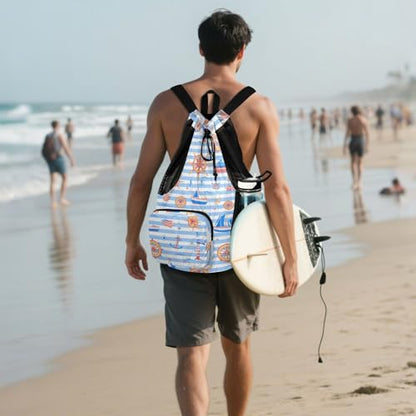 Drawstring Gym Bags For Men Women Climbing Gym Bag With Water Bottle Holder Dry Wet Separation