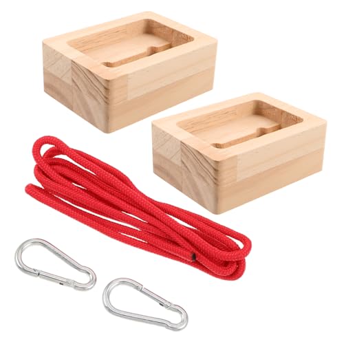 WOONEKY 2pcs Wooden Hangboard for Rock Climbing Training with Easy Installation and Simulated Finger Strength Training Portable Khaki Climbing Board and Fitness Routines