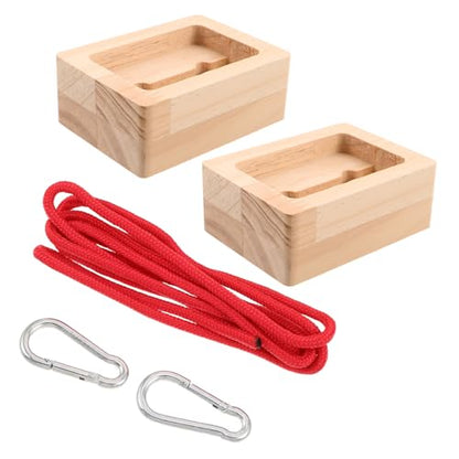 WOONEKY 2pcs Wooden Hangboard for Rock Climbing Training with Easy Installation and Simulated Finger Strength Training Portable Khaki Climbing Board and Fitness Routines
