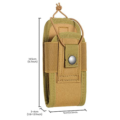 FRTKK Tactical Radio Holder Radio Holster Molle Radio Pouch Universal Radio Case Military Heavy Duty Radio Bag for Police Firefighter Two Ways Walkie Talkies Vest (Tan-small) - color: Tan-small