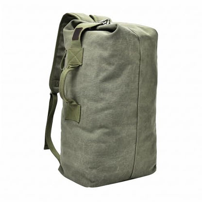 Military Tactical Backpack Large Capacity Travel Climbing Bag Duffel Bag Top Load Double Strap Canvas Backpack - color: Green