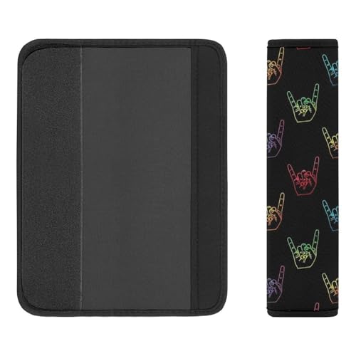 1 Pair Universal Fit Seat Belt Cover for Elderly Support, Most Cars, ASL I Love You Sign Language Seat Belt Cushion, Neck and Shoulder Support - color: Pattern 221