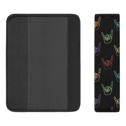 1 Pair Universal Fit Seat Belt Cover for Elderly Support, Most Cars, ASL I Love You Sign Language Seat Belt Cushion, Neck and Shoulder Support - color: Pattern 221