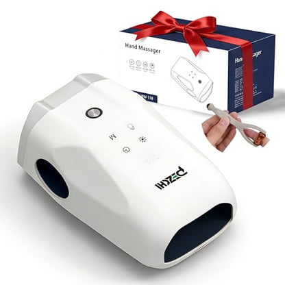 Hand Massager with Heat and Compression for Carpal Tunnel Relief | Wrap-around compression for fingers, palm and wrist,5 modes, wireless rechargeable use, long battery life; hand care gift