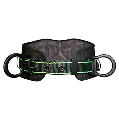 AFP Heavy-Duty 2 D-Ring Waist Body Belt w/Tongue Buckle Premium Stitching (OSHA/ANSI PPE) - color: Hivis & Black, size: XX-Large