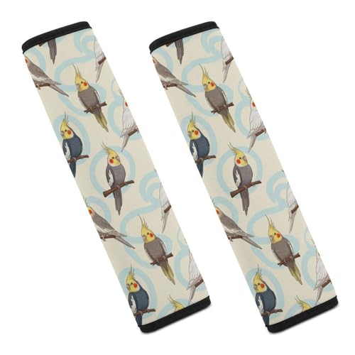 Universal Soft and Comfortable Car Seat Straps Shoulder Pads for Girls and Boys, Most Cars, 1 Pair Parrot Bird Cute Harness Pads Strap Comfortable Driving - color: Pattern 855