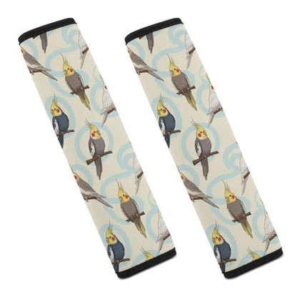 Universal Soft and Comfortable Car Seat Straps Shoulder Pads for Girls and Boys, Most Cars, 1 Pair Parrot Bird Cute Harness Pads Strap Comfortable Driving - color: Pattern 855