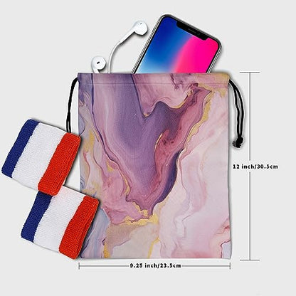 Gymnastics Grip Bag for Gymnasts Gymnastic Drawstring Bag Gym Athlete Bag - color: Pink Purple Marble, size: 9.25" x 12" (Pack of 1)