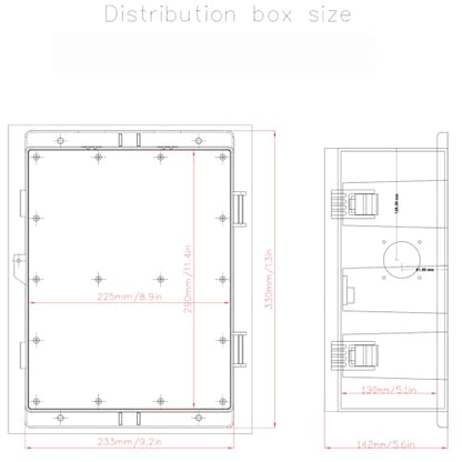 Electrical Junction Box, Outdoor Water Resistant Nema Enclosure, Ventilated ABS Plastic WiFi Project Box with Internal Mounting Panel & Hinged Cover 13" Lx 9.2" Wx 5.6" H - size: 13"L x 9.2"H x 5.6"W