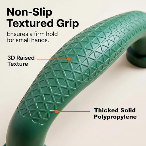 Non-Slip Playground Safety Handles, Green Playset Grips, 4 Pack | Heavy-Duty Playset Handles for Indoor & Outdoor Fits Treehouse, Playhouse, Climbing Frame. Screws Included - color: Green-4pack