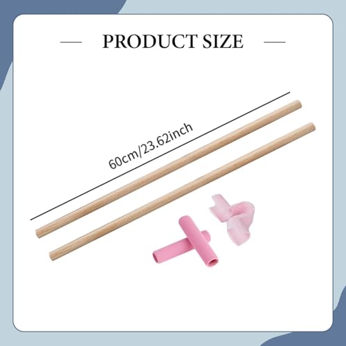 Menolana 2Pcs Yoga Rod Back Stretcher Open Shoulder Added Mobility Wooden Exercise Rod Stretching Rod for Balance Dance Gymnasts