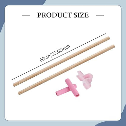 Menolana 2Pcs Yoga Rod Back Stretcher Open Shoulder Added Mobility Wooden Exercise Rod Stretching Rod for Balance Dance Gymnasts