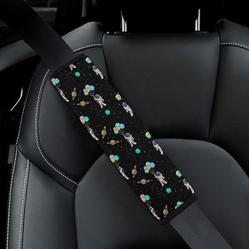 2PCS Universal Fit Car Seat Belt Pad for Kids, Most Cars, Space Astronaut Galaxy Balloon Seat Belt Cushion, Shock Absorption - color: Pattern 796