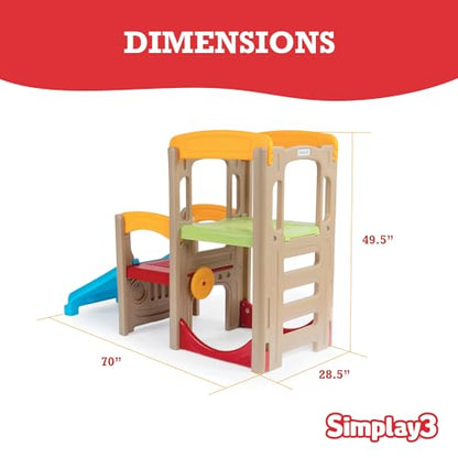 Simplay3 Young Explorers Adventure Climber and Slide - Indoor Outdoor Backyard Playset for Toddlers and Kids