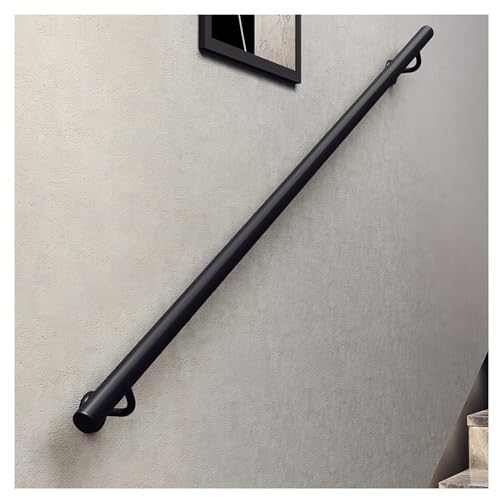 Metal Stair il with 2 Brackets Round Tube Wall-Mounted Railing for Indoor/Outdoor Use il Kit for Stairs Balconies Terraces & Villas (350cm/11.5ft) - size: 350cm/11.5ft