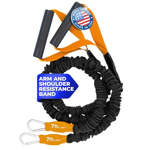X-Over Arm & Shoulder Training Resistance Bands for Home Exercise & Upper Body Workouts, Portable Gym Equipment for Strength, Rehabilitation & Stretching for Men & Women - 7lb Very Light