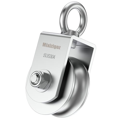 U Type Swivel Pulley Block, 304 Stainless Steel Pulleys for Wire Rope Cable Lifting, DIY Gym Equipment Part, Clothesline, Hoist - Waterproof Sturdy 360 Degree Rotating Wheel (68 mm, 1) - style: 68 mm
