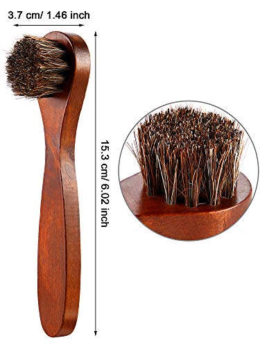 Jovitec 3 Pieces Horsehair Polish Applicator Brush Kit Saddle Soap Shoe Shine Brush Leather Boot Clean Dauber Applicators - color: Brown
