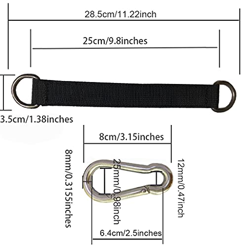 Swing Straps, 2 PCS 24cm / 9.45inches Heavy Duty Hanging Straps Holds 440 lbs with Carabiner Perfect for Tree Swing Seat, Hammock, Plank