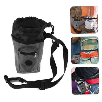 Mipcase Chalk Bag for Rock Climbing and Weightlifting Durable Anti-Slip with Zippered Storage Pockets Stylish Gray Design for Bouldering and Gym Use
