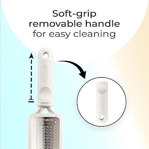 Microplane Colossal Foot File Scraper - The Original Stainless Steel Foot Rasp, Dead Skin/Callus Remover for Feet, Gentle Foot Scrubber, Pedicure Tools for Salon-Quality Foot Care, White - style: White