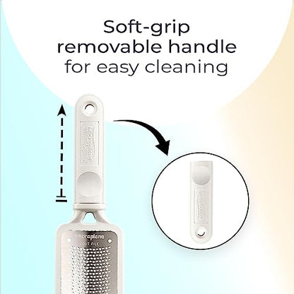 Microplane Colossal Foot File Scraper - The Original Stainless Steel Foot Rasp, Dead Skin/Callus Remover for Feet, Gentle Foot Scrubber, Pedicure Tools for Salon-Quality Foot Care, White - style: White
