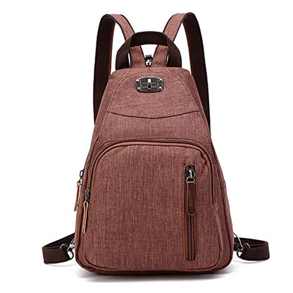 FANDARE Retro Sling Chest Backpack Multipurpose Crossbody Shoulder Bag - color: Brown