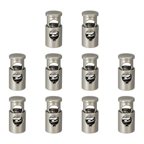uxcell Metal Cord Locks, Single-Hole Cord Locks for Drawstrings End Stopper Fastener Slider Toggles Clip Shoelaces Backpacks - color: Matte Silver, size: 6.5mm