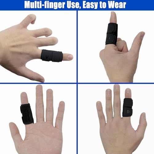 Elastic Finger Sleeves Finger Splint Support Thumb Brace Protector Relieve Pain for Arthritis, Triggger Finger, Reusable Finger Tapes for Basketball, Tennis, Baseball, Volleyball, Badminton - L - size: Large, style: Single