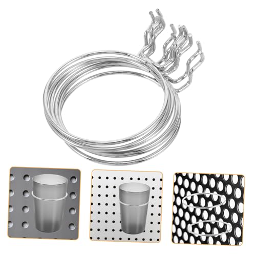 ABOOFAN 6pcs Pegboard Hooks for Hanging Versatile Pegboard Cup Holder Rings Compatible with Various Plates Sturdy Design for Use - size: 9.70X6.90X3.50CM