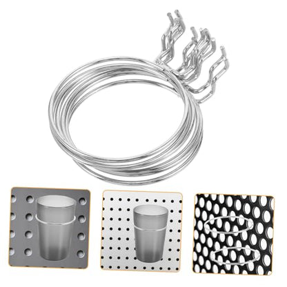 ABOOFAN 6pcs Pegboard Hooks for Hanging Versatile Pegboard Cup Holder Rings Compatible with Various Plates Sturdy Design for Use - size: 9.70X6.90X3.50CM