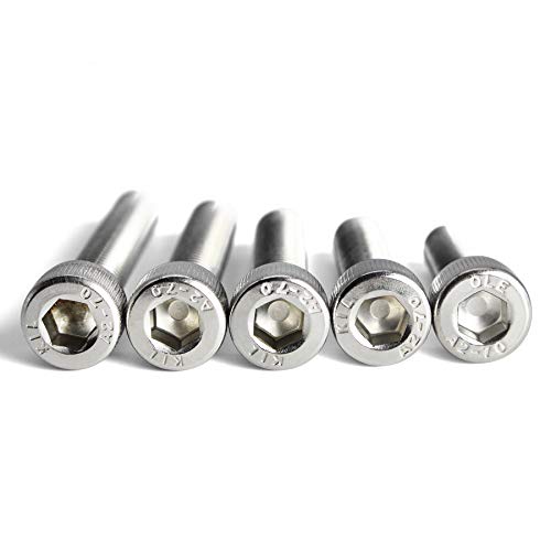 M8 x 30/35/40/45/50mm Screws and Nuts Hex Socket Head Screws M8 Bolts, 304 Stainless Steel, Bright Finish, Fully Threaded, Metric Allen Hex Drive, Assortment Kit 25PCS - size: M8×30/35/40/45/50mm