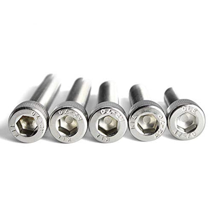 M8 x 30/35/40/45/50mm Screws and Nuts Hex Socket Head Screws M8 Bolts, 304 Stainless Steel, Bright Finish, Fully Threaded, Metric Allen Hex Drive, Assortment Kit 25PCS - size: M8×30/35/40/45/50mm
