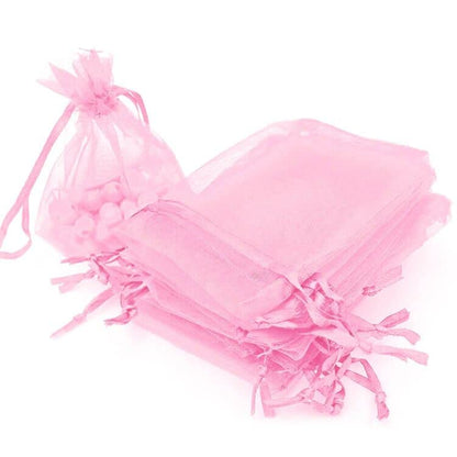 Boshen 100/200PCS Organza Gift Candy Sheer Bags Mesh Jewelry Pouches Drawstring Bulk for Wedding Party Favors Christmas (3" X 4"(100PCS), Pink) - color: Pink-3" X 4"(100PCS)