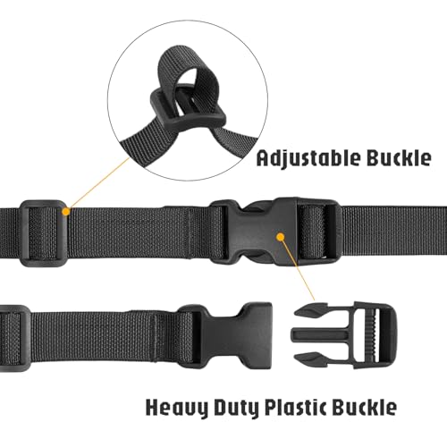 XTACER 1 Inch Molle Backpack Accessory Strap Luggage Straps Cover Strap Sleeping Bag Strap with Buckle (Black, 40) - color: BLACK, size: 40 Inches