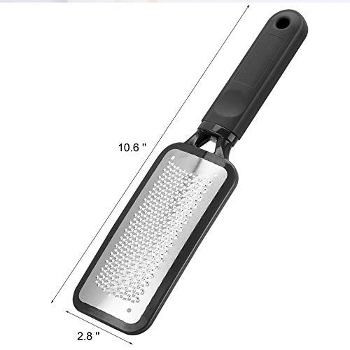 Foot Scrubber Foot Files Callus Remover Black Heel Grater Dead Skin Remover Stainless Steel Heel Scraper for Cracked Heels - color: Dark Black