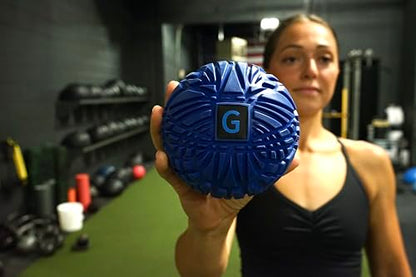 Large Trigger Point Massage Ball - 4.75 Inch Hard Rubber Therapy Ball for Myofascial Massage - Deep Tissue Massager for Myofascial Release (Also for Exercise and Pressure Point Recovery) - color: Blue (Large)