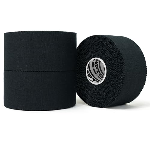 Hampton Adams | As Seen on Shark Tank | Original Athletic Sports Tape (3 Pack) | 45ft Rolls | Very Strong Easy Tear NO Sticky Residue | Best Tape for Athlete & Trainers | Fingers Ankles (Black) - color: Black, size: 1.5 inch (3 Rolls)