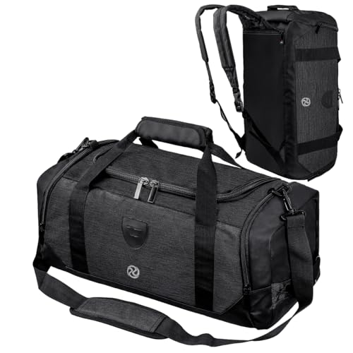 large Gym Duffle Bag Backpack Waterproof Sports Duffel Bags Travel Weekender Bag for Men Women Overnight Bag with Shoes Compartment Black-Perfect (Black, Large 75L) - color: Black-A, size: Large 75L